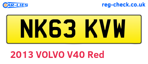 NK63KVW are the vehicle registration plates.