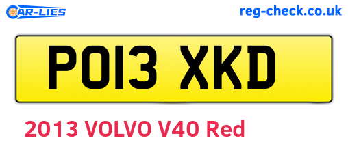 PO13XKD are the vehicle registration plates.
