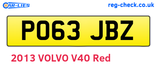 PO63JBZ are the vehicle registration plates.