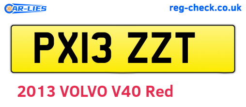 PX13ZZT are the vehicle registration plates.