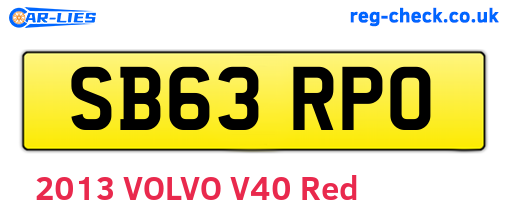 SB63RPO are the vehicle registration plates.