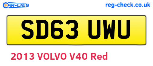 SD63UWU are the vehicle registration plates.