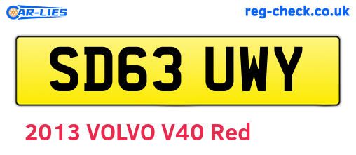 SD63UWY are the vehicle registration plates.