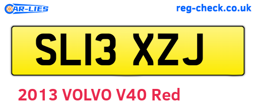 SL13XZJ are the vehicle registration plates.