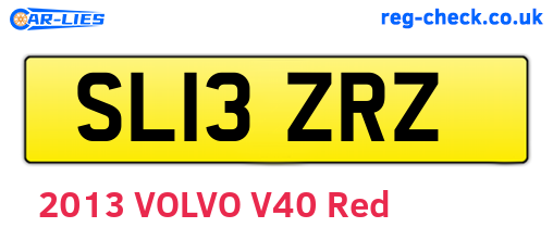 SL13ZRZ are the vehicle registration plates.
