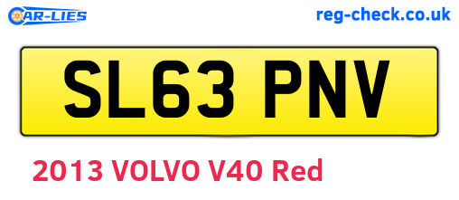 SL63PNV are the vehicle registration plates.