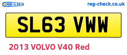 SL63VWW are the vehicle registration plates.