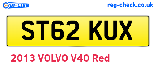 ST62KUX are the vehicle registration plates.
