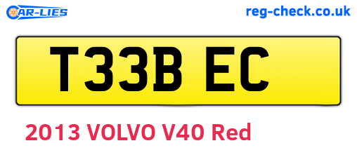 T33BEC are the vehicle registration plates.