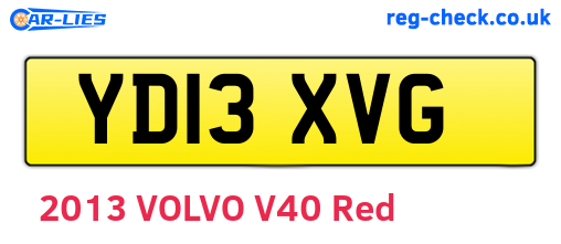 YD13XVG are the vehicle registration plates.