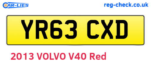 YR63CXD are the vehicle registration plates.