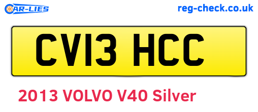 CV13HCC are the vehicle registration plates.