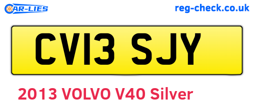 CV13SJY are the vehicle registration plates.