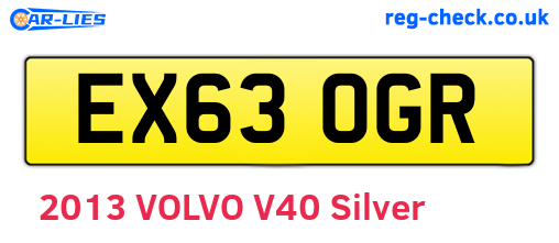 EX63OGR are the vehicle registration plates.