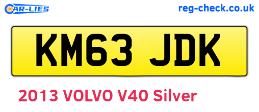 KM63JDK are the vehicle registration plates.