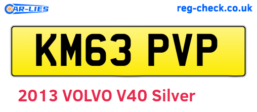 KM63PVP are the vehicle registration plates.