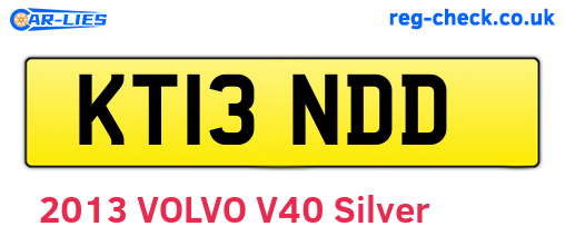 KT13NDD are the vehicle registration plates.