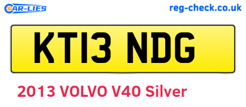 KT13NDG are the vehicle registration plates.