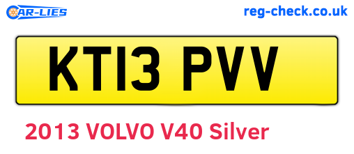 KT13PVV are the vehicle registration plates.