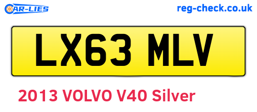 LX63MLV are the vehicle registration plates.