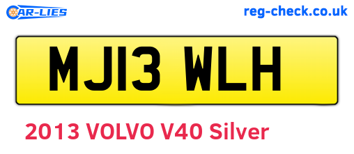 MJ13WLH are the vehicle registration plates.