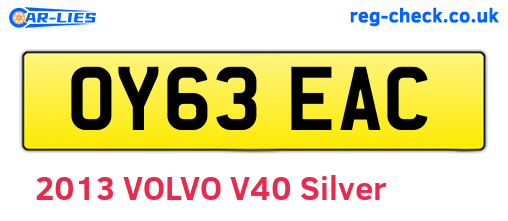 OY63EAC are the vehicle registration plates.