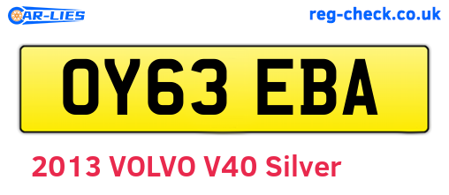 OY63EBA are the vehicle registration plates.