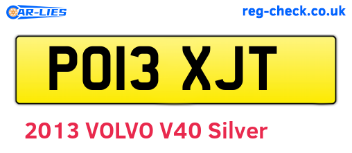 PO13XJT are the vehicle registration plates.
