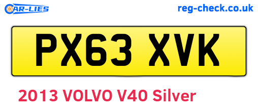 PX63XVK are the vehicle registration plates.