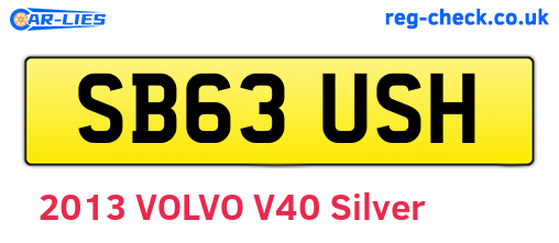 SB63USH are the vehicle registration plates.
