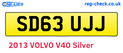 SD63UJJ are the vehicle registration plates.