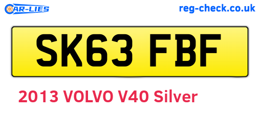 SK63FBF are the vehicle registration plates.