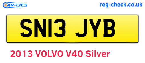 SN13JYB are the vehicle registration plates.