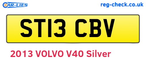 ST13CBV are the vehicle registration plates.