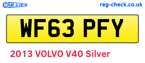 WF63PFY are the vehicle registration plates.