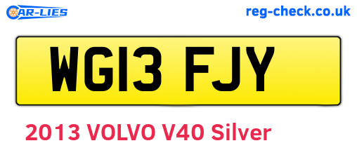 WG13FJY are the vehicle registration plates.
