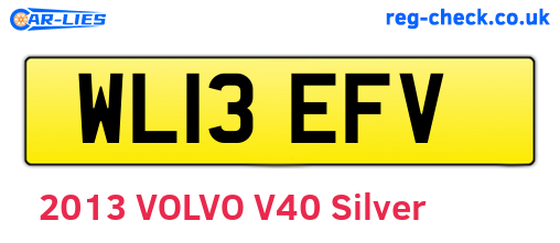 WL13EFV are the vehicle registration plates.