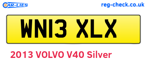 WN13XLX are the vehicle registration plates.