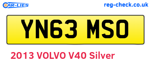 YN63MSO are the vehicle registration plates.
