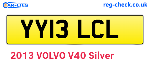 YY13LCL are the vehicle registration plates.