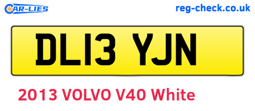 DL13YJN are the vehicle registration plates.
