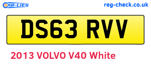 DS63RVV are the vehicle registration plates.