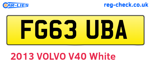 FG63UBA are the vehicle registration plates.