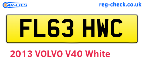 FL63HWC are the vehicle registration plates.