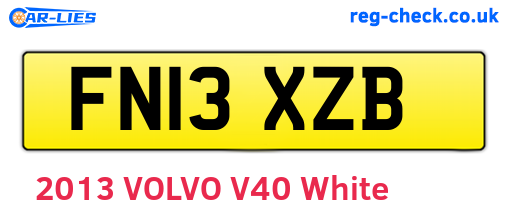 FN13XZB are the vehicle registration plates.