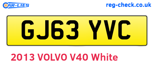 GJ63YVC are the vehicle registration plates.