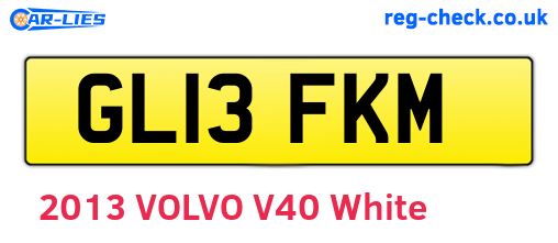 GL13FKM are the vehicle registration plates.