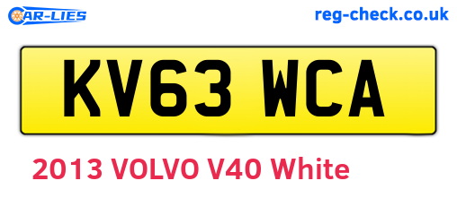 KV63WCA are the vehicle registration plates.