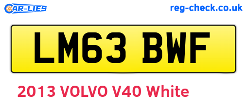 LM63BWF are the vehicle registration plates.