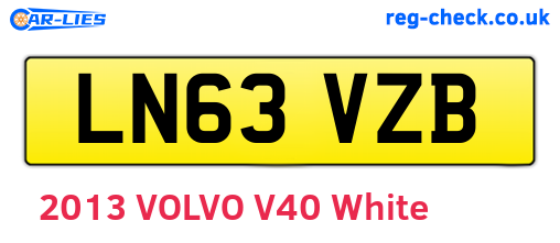 LN63VZB are the vehicle registration plates.